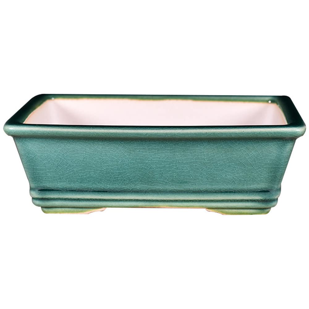 DIMEIYAN Ceramic Bonsai Pot,Succulent Pots,7inch Green Plant Potted Flower Indoor Decorate