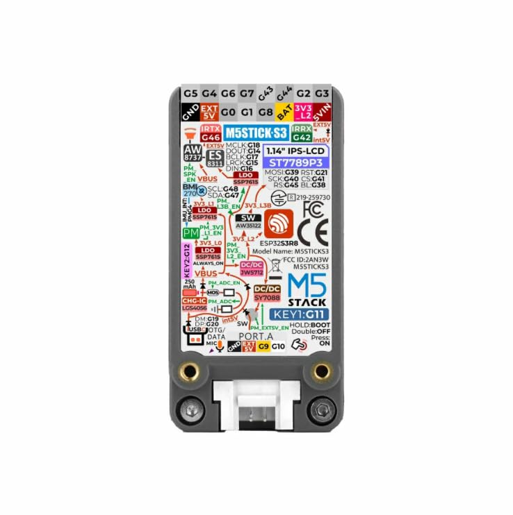 M5StickS3 ESP32-S3 Mini IoT Dev Kit – Mini carte de développement programmable avec Wi-Fi et Bluetooth | Idéal pour les projets IoT, Smart Home et DIY
