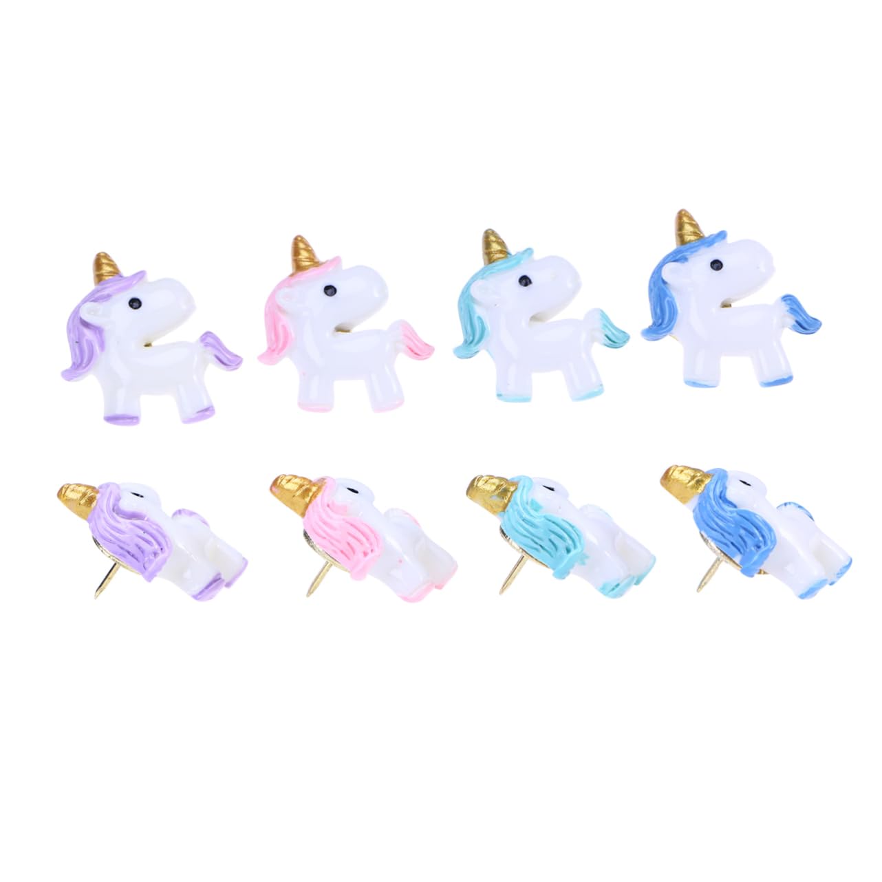 SEWACC 72stücke Einhorn Push Bunte Pinnadeln Kunststoff Für Karten Kalender Whiteboards Für Büro Schule -Dekoration Kreative Reißnägel Zufälligen Farben