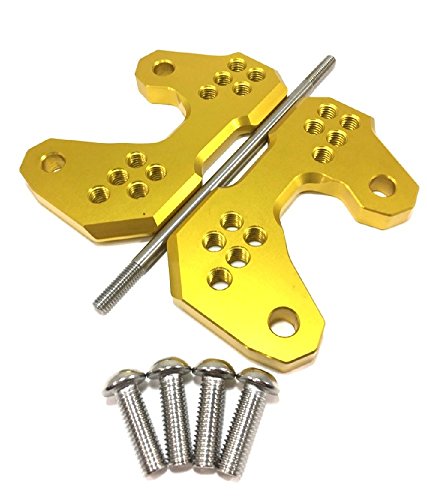 ヤマハ用 バック ステップ アップ プレート 5 ポジション アルミ 削り出し YZF-R25 YZF-R3 MT-25 MT-03 等 汎用品 オイル カバー ミラー 工具 冬 機械式 スピード メーター インジケーター フォグ ランプ 内臓 ステー 汎用 ハイスロ ホルダー ガソリン ワイヤー メンテナンス ステップ ペダル 補修 取り付け バーエンド グローブ 大型 ガスケット チャージャー フィルム 変換 バッテリー 充電 (ゴールド)