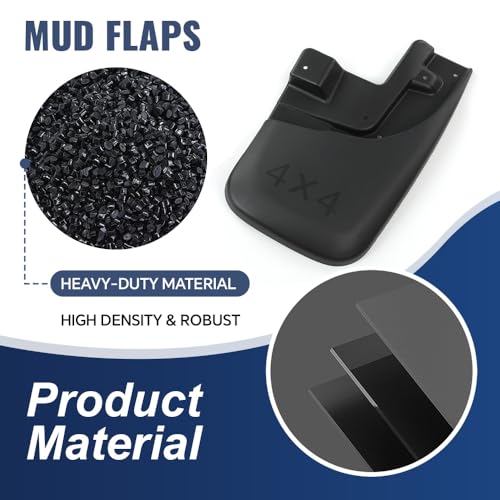 Image of PIT66 2PCS Molded Mud Flaps with Screw, Fit Toyota Tacoma 2005-2015 | 2PCS Heavy Duty Molded Mud Flaps with Screw, Fit Toyota Tacoma 2005-2015, Splash Guards Mudguard Front Molded Mud Flaps