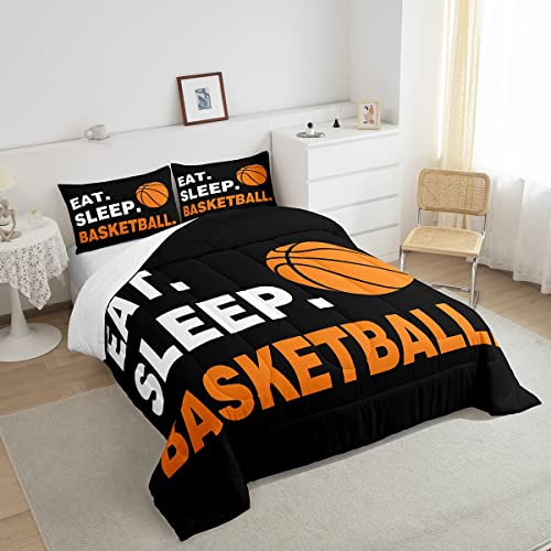 Image of Feelyou Basketball Comforter Set Twin Size 3Pcs for Kids Boys Girls Teens