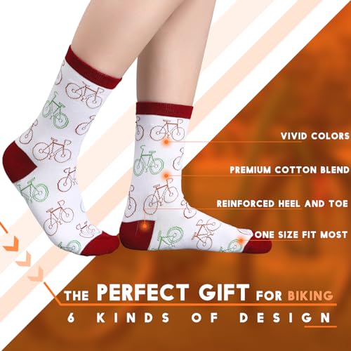 Zoooyawn 6 Pairs Funny Cycling Socks