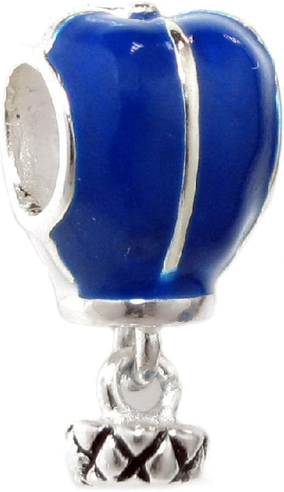 Queenberry Sterling Silver Hot Air Balloon European Style Dangle Bead Charm - Image 3
