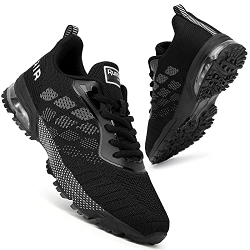 KPP Running Shoes, Black/Purple, Breathable Mesh, Cushioning