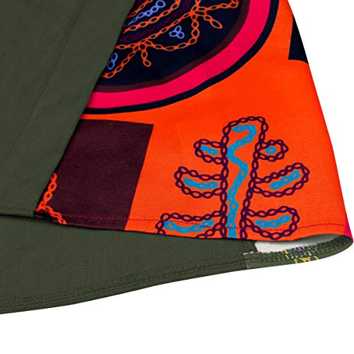 Reshe Women Women Casual Contrast Long Dress Long Sleeve Solid Maxi Dresses Green