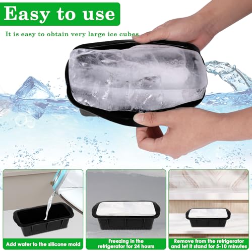 3 Stück Extra Große Eisblock-Form Silikon Eisblockformen für Eisbad zur Herstellung von 2,5 KG Eisblöcken Wiederverwendbare Eisblock Form XXL für Camping Angeln Eisbaden