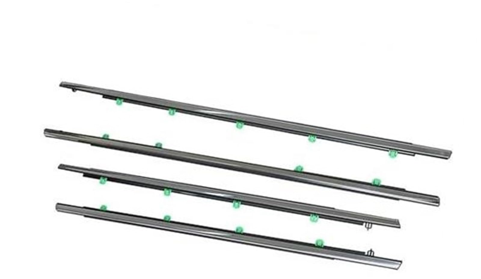 Uszczelki okienne i drzwiowe, samochodowe, srebrne, boczne