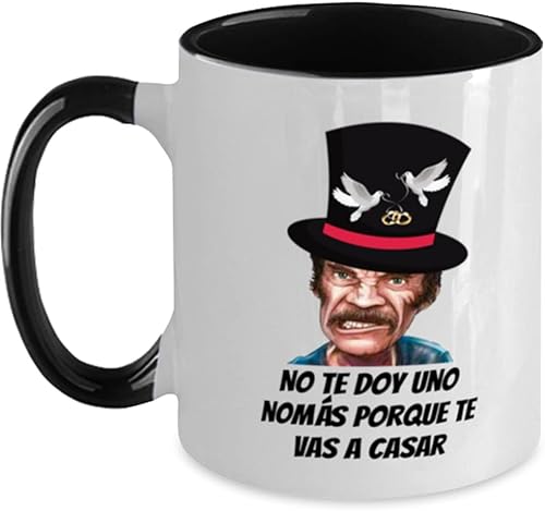 Regalo para matrimonio taza de cafe 2 colores negro y blanco no te doy una nomas