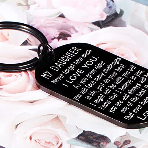 Daughter Gift From Mom Inspirational 2022 Graduation Keychain Gifts For Adult Teen Girl Women Birthday Valentines Day Mother’s Day Gift To Daughter From Mummy Mother In Law Stepmom I Love You Key Ring #TOP4