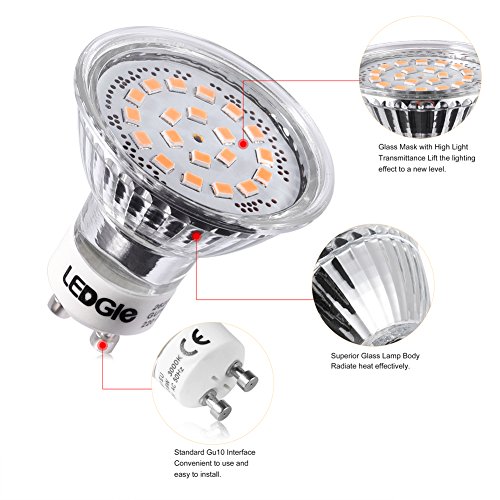 LEDGLE [Pack of 9] 3.6 W GU10 Lampadine LED 20 LED...