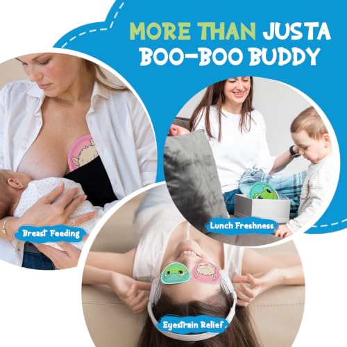 Image of Large Kids Ice Packs for Boo Boos with Strap, 3 Packs Cute Reusable Hot Cold Gel Packs for Kid's Fever,Pain Relief,Wisdom Teeth,First Aid and Neck, Head, Arms, Legs Injuries