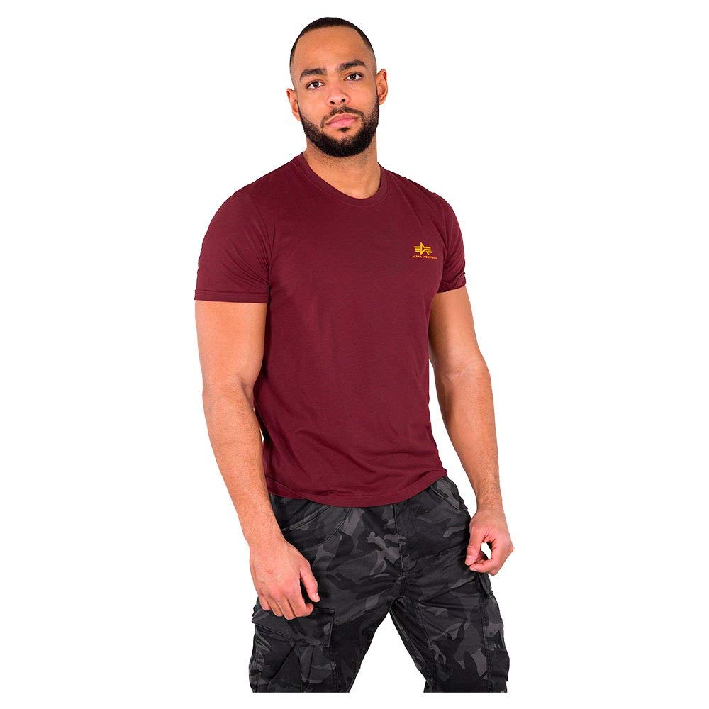 Alpha Industries Basic T Small Logo T-Shirt for Men Burgundy