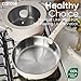 CAROTE 14pcs Pots and Pans Set, Stainless Steel Cookware Set Detachable Handle, Induction Kitchen Cookware Sets with Removable Handle, RV Cookware Set, Oven Safe, Camping Cookware, White