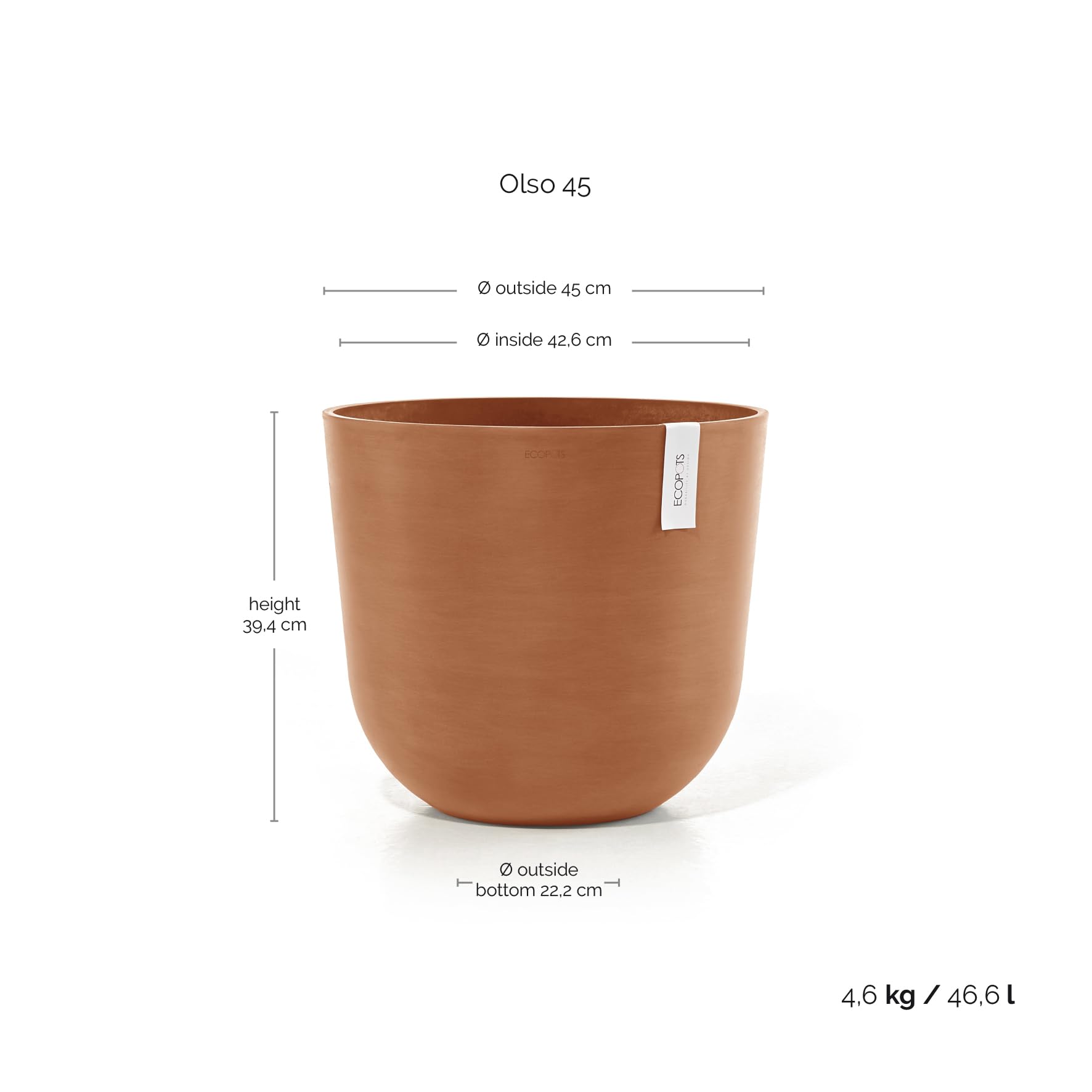 Amazon.com: Ecopots Oslo Durable Modern Round Indoor/Outdoor