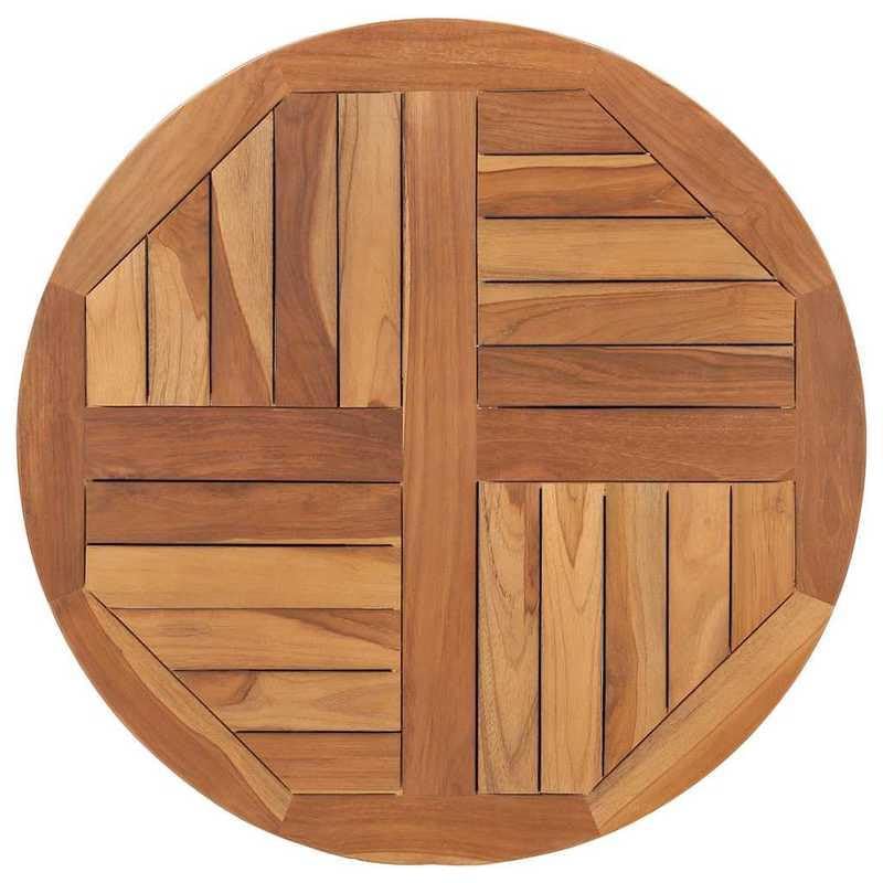 Eleganz Plateau de table rond en teck massif 70 cm – Bois de teck finement poli avec traitement à base d'eau – Durable et naturel pour cuisine, salon ou...