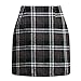 Plaid Skirts for Women High Waisted Pencil Work Skirts Wool Tweed A Line Mini Bodycon Skirt Fall Flannel Short Skirt Business Elegant Casual Dressy Skort Knee Length Christmas Y2k Clothes Black
