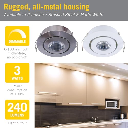 Image of Armacost Lighting Swivel Recessed LED Light, Warm White Light (2700K), Matte White Finish 212318