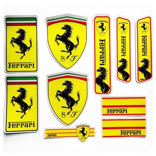 BHNRXQNJ Coche Emblema Insignia Logo para Ferrari,Coche Emblema Pegatina Letras Emblema Insignias ecoración Carrocería Accesorios
