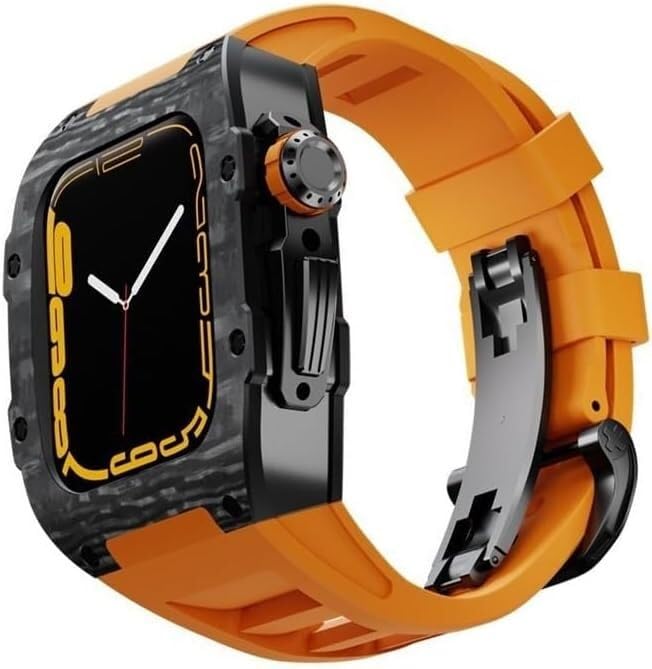 Bracelet de montre en fibre de carbone antichoc pour Apple Watch SE et Series 8