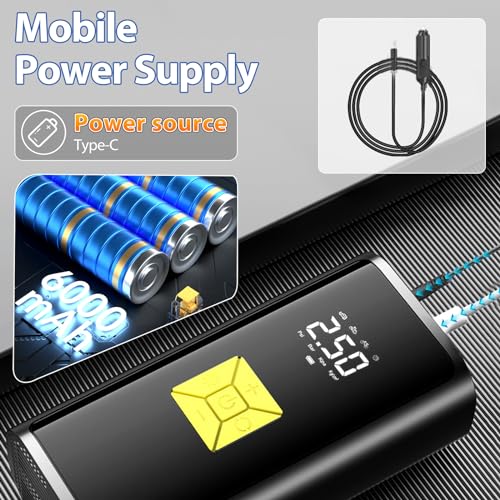 Journeyside Draagbare luchtcompressor, 150 psi, draagbare elektrische luchtcompressor voor auto, draadloze luchtcompressor, elektrische luchtcompressor voor zaklamp, luchtcompressor voor auto, fiets, - Afbeelding 6