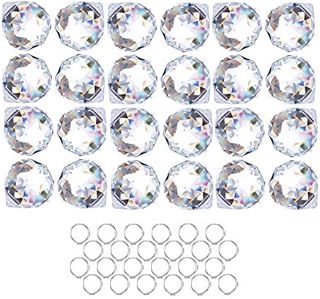 Crystalsuncatcher 24pcs Clear Crystal Ball Prism Suncatcher Rainbow Pendants Maker, Hanging Crystals Prisms for Windows,20mm