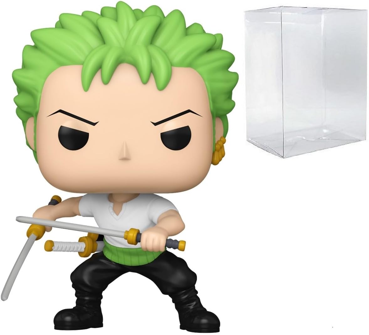 POP Anime: One Piece - Roronoa Zoro Funko #1775 Vinyl Figure (Bundled with Compatible Box Protector Case), Multicolor, 3.75 inches