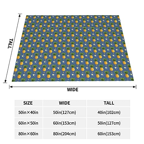 Couverture thermique BAFAFA plaid ananas dore leger 152x127cm