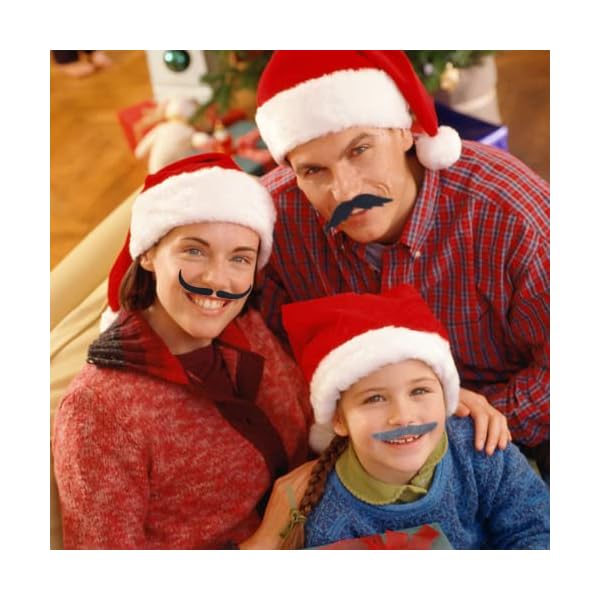 Kicnic 60 pcs fake mustaches self adhesive (20 designs) novelty hairy beard costume facial hair for christmas party supplies decorations, suitable for all ages - image 7