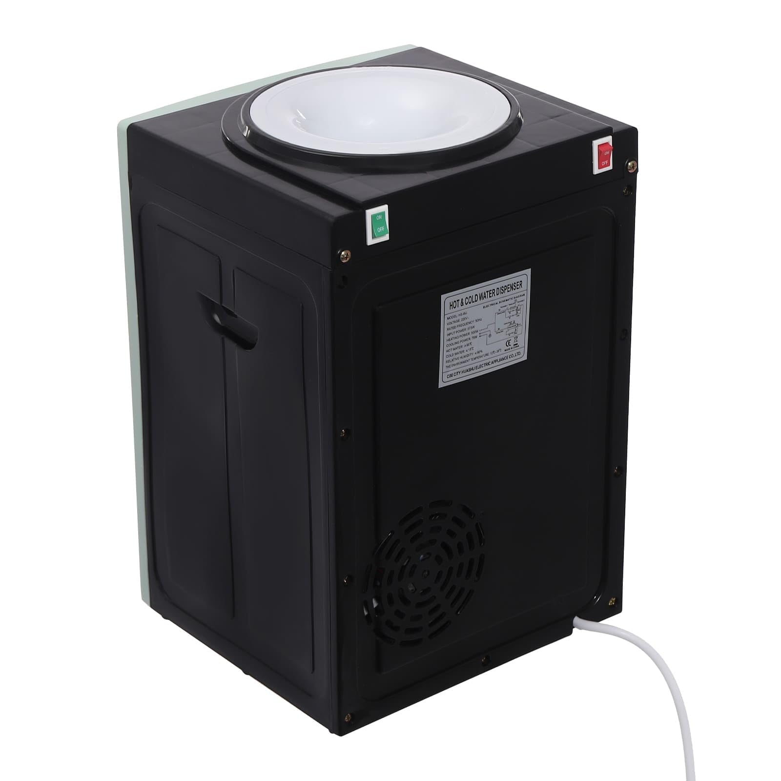 Elektryczny dozownik wody, fontanna wodna, ciepła (90°C) i zimna (15°C), ogrzewanie 550 W / chłodzenie 75 W, PP i stal nierdzewna 304, do domu/biura (zielony)