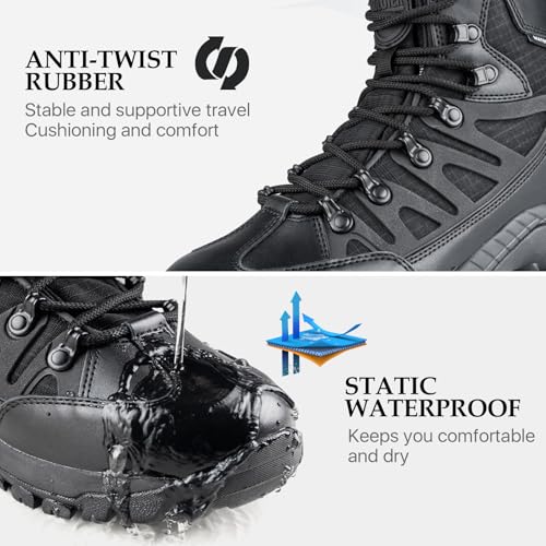 Image of FREE SOLDIER Men's Waterproof Tactical Hiking Boots Military Work Boots Combat Boots