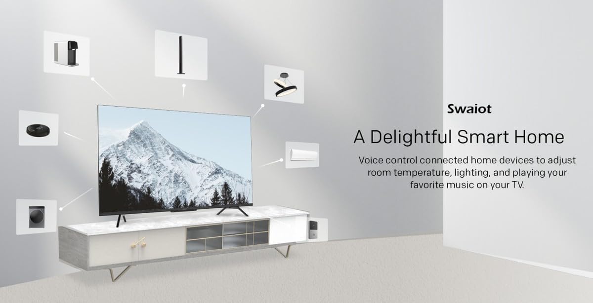Smart home devices connected to a Skyworth TV via Swaiot