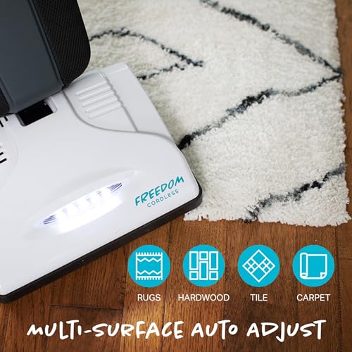 Simplicity Freedom Cordless Bag Vacuum Cleaner, Portable Vacuum for Carpet and Hard Floors, Brushroll Auto Adjusts to Floor Height, Light Weight Vacuum Cleaner for Home, Certified HEPA Bag, S10CV.10