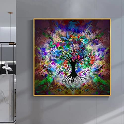Affiche Arbre de vie Gustav Klimt mur art toile haut de gamme avec cadre en bois