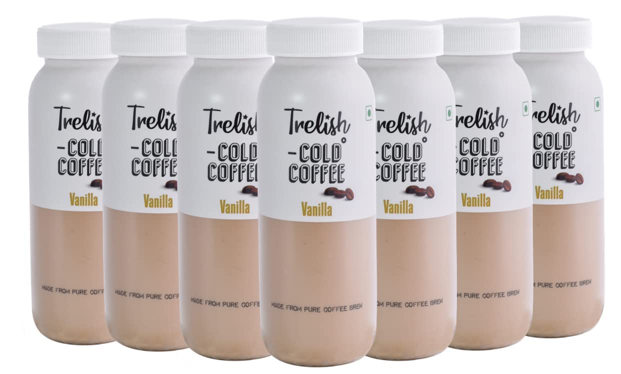 Trelish Cold Coffee | Vanilla | Pack Of 7 | Ready To Drink | 200Ml Each, Bottle (B09X76DJX6) Amazon Price History, Amazon Price Tracker