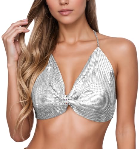 Soutien-gorge à paillettes dos nu idéal pour vos soirées et festivals