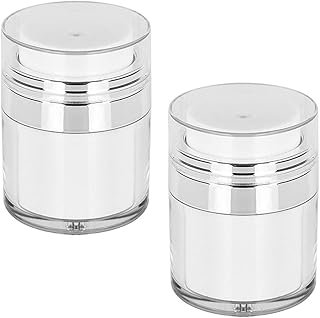 ZOYDP 2PCS Airless Pump Bottle, 100Ml Face Lotion Container, Refillable Moisturizer Pump Container, Airless Cosmetic Container, Airless Pump Jar, Cream Jar Vacuum Bottle, Pump Jars for Creams