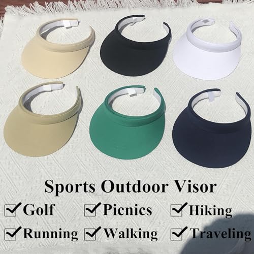 Image of 3 Pack Sports Sun Visor Hat Women Men Adjustable Clip On Visors Outdoor Golf Beach Cap