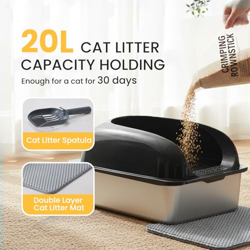 Arenero para gato XL de acero inoxidable con tapa negro miniatura 5