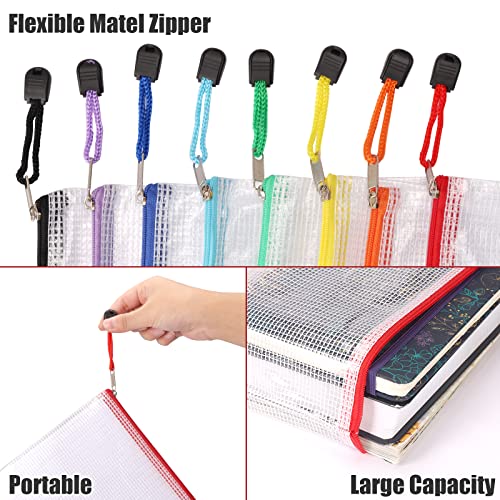 Image of EOOUT 56pcs Mesh Zipper Pouch Zipper Bag, Durable Pouches for Organization Puzzle Storage, Letter Size, A4 Size, for Office Supplies