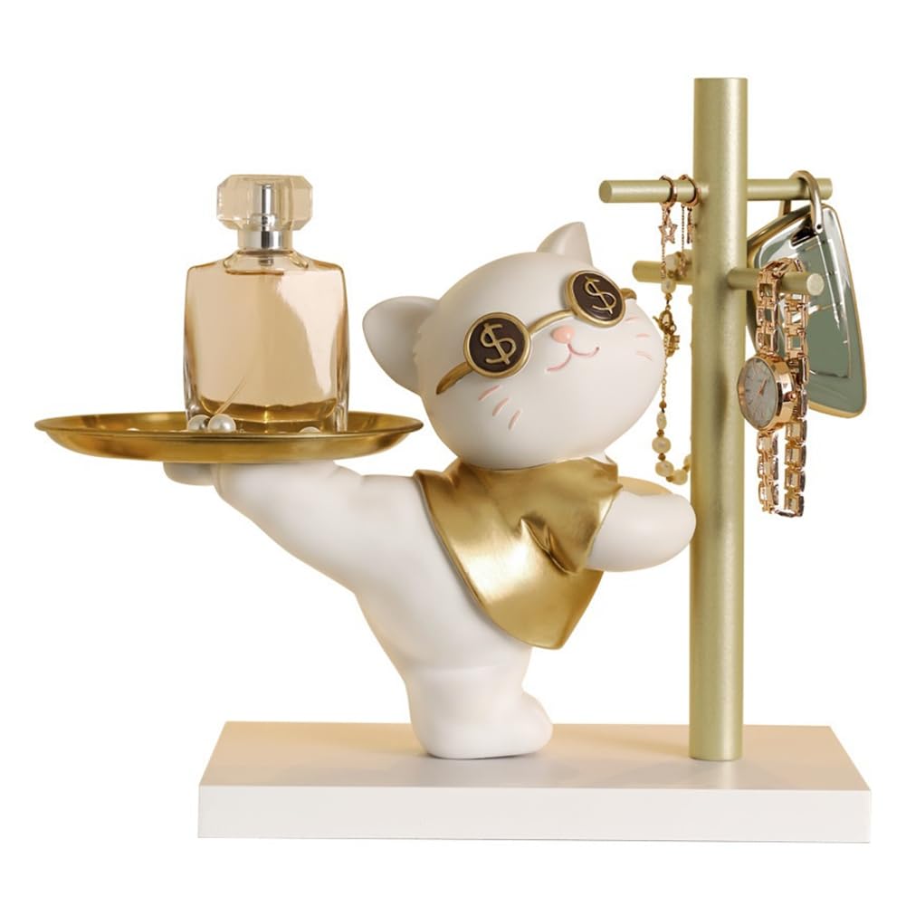 CTRLZS Cat Decoration Key Jewelry Storage Rack Tray Storage Rack Home Decoration Accessories Gift Gold