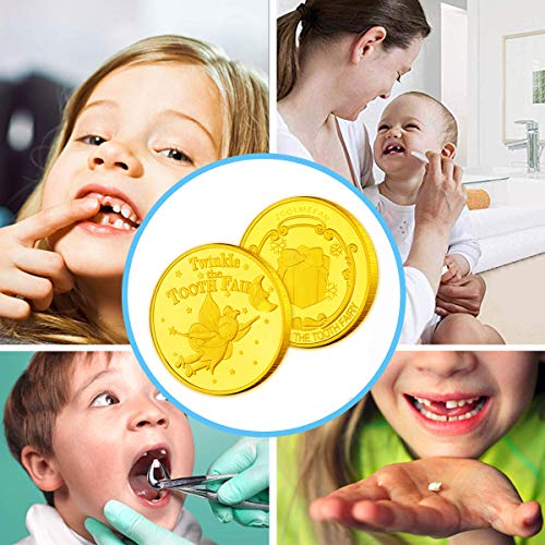 Tooth Fairy Coins Reward Commemorative Coin Collection Experience Gift For Lost Teeth Kids(6Pcs) #TOP2
