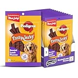 Pedigree® Tasty Jerky™ Dog Treat, Roasted Lamb Flavour, 70 g x 12, Jerky-Style Treats for Bonding, Low-Fat and Rich-Protein* Dog Treats