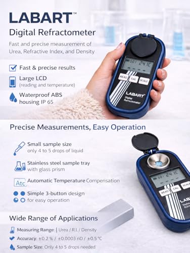 Image of LABART Digital DEF Urea Tester Refractometer for Car with 0-51%, RI, & Density