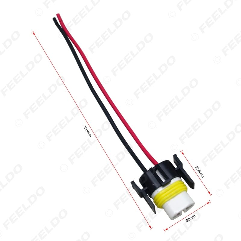 10Pcs H11/H8 Heavy Loose Wiring Ceramic Socket Plug Connectors Adapter Pigtails for Headlights Fog Lamps #FD-5468