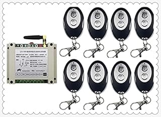 DC12V 24V 36V 48V 10A 2CH RF Wireless Remote Control Switch System 1*Receiver +8 *Ellipse Shape Transmitters Learning Code
