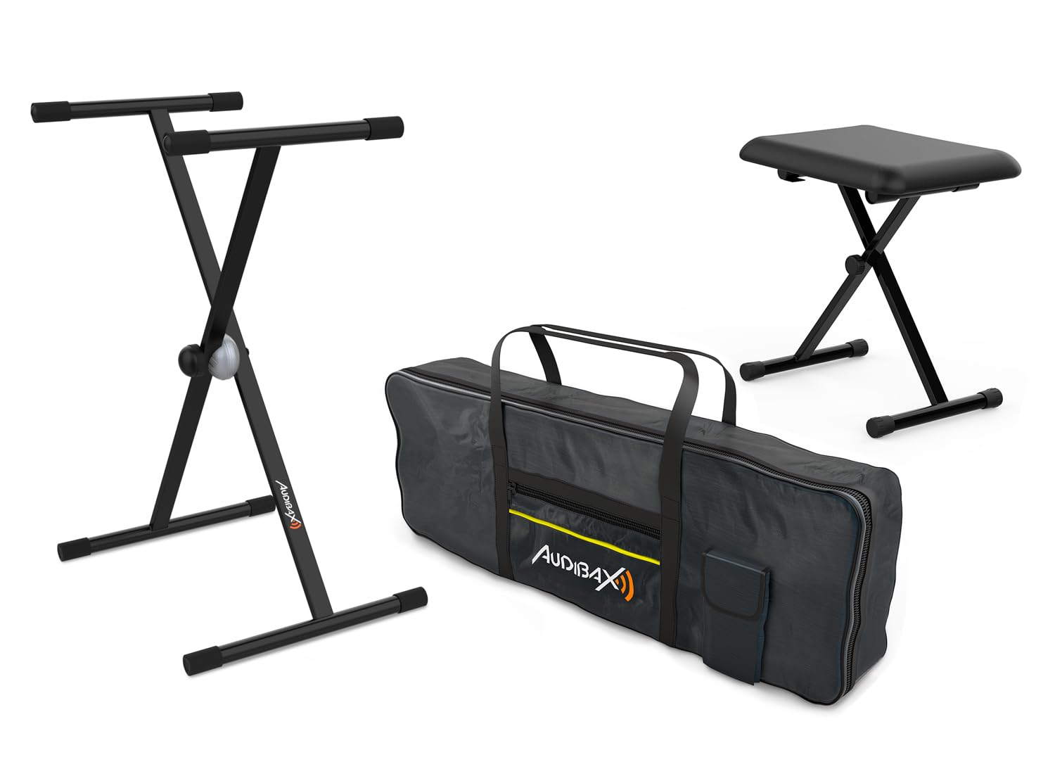 Pack Audibax Onyx - Support et Banc Pliable pour Piano 61 Touches