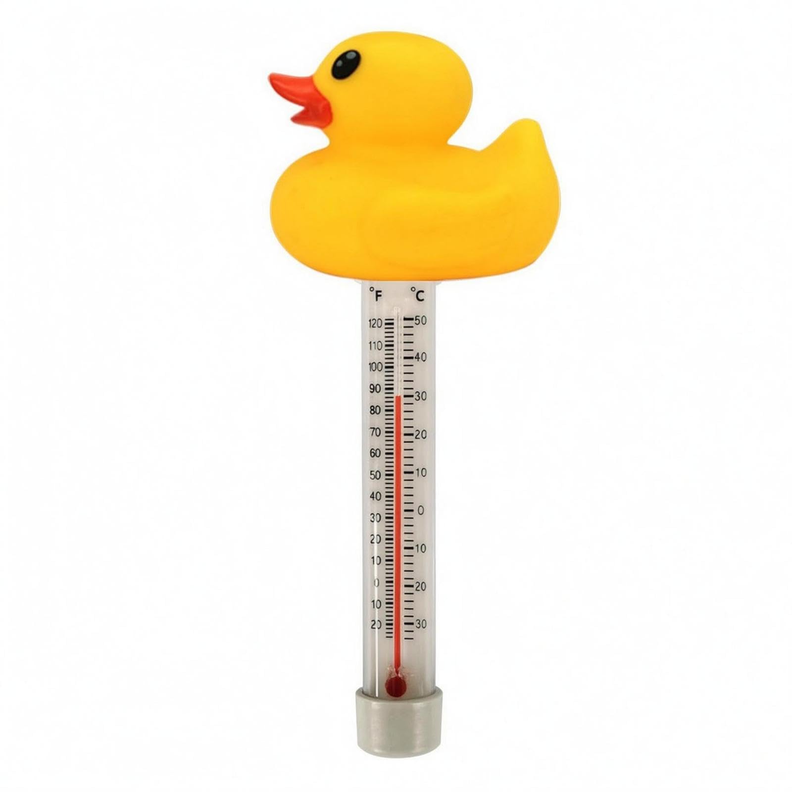 Buoyant Pool Thermometer Dual Scale Spa Thermometer Red Liquid Column Yellow Duck-image-32