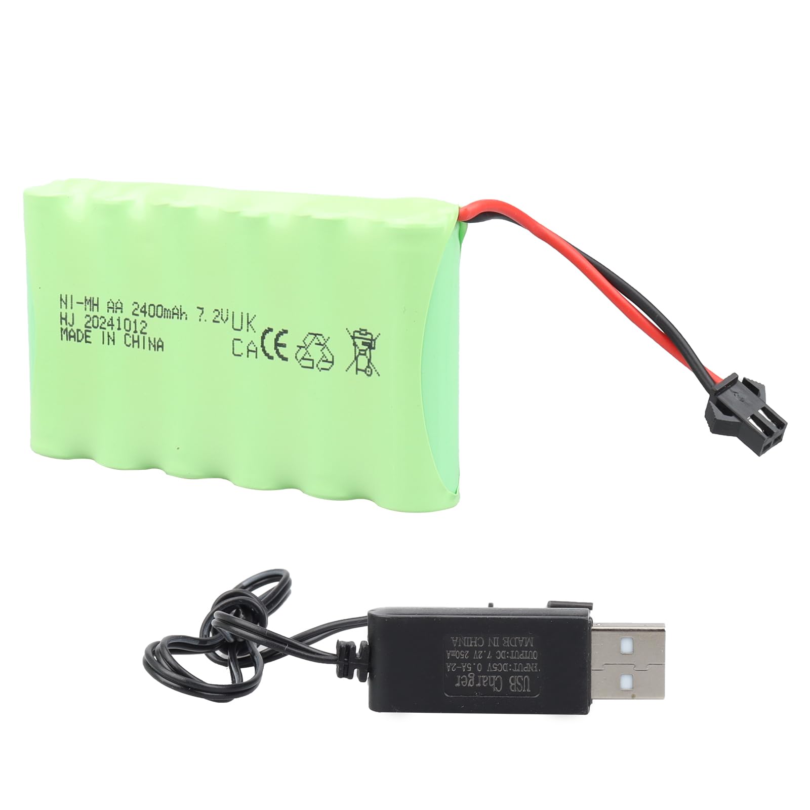 MXJFYY 7.2V 2400mAh NI-MH Rechargeable Battery with SM Plug, AA RC Battery for RC Monster Truck, Remote Controlled Trucks, Lighting, Power Tools, Construction truck, Dump T-ruck and Climbing Vehicle