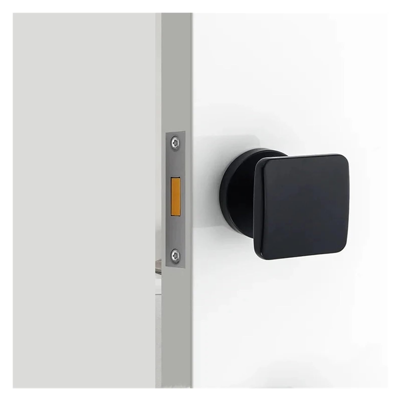 Cerradura de puerta en aleación de zinc negra con manija lateral para dormitorio